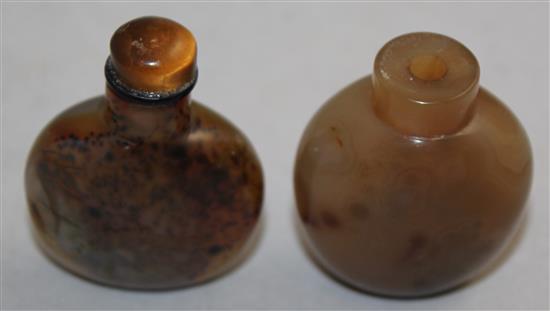 Two Chinese chalcedony snuff bottles, 1750-1900, Richards no.s 188 and 349